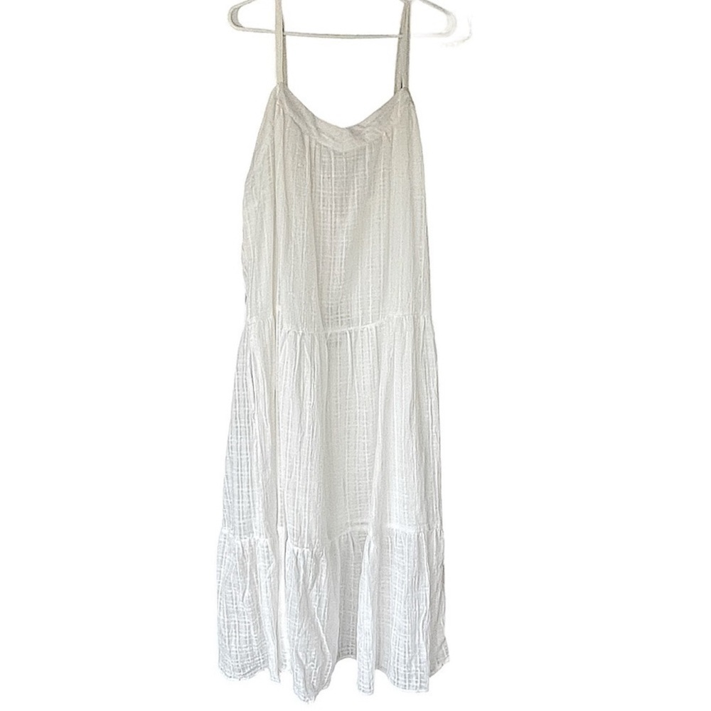 Nwt Knox Rose White Tiered Sundress Lined Adjustable Straps Size 2X